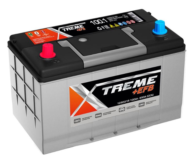 XTREME +EFB  100 пр (125D31R, 850А)